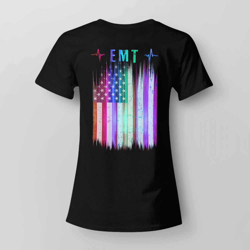 Proud EMT Black EMT  T-Shirt, Best Gift For Men And Women