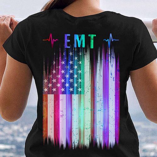 Proud EMT Black EMT  T-Shirt, Best Gift For Men And Women