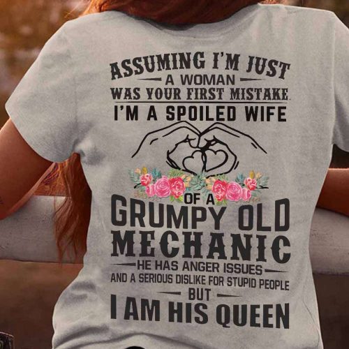 Grumpy Old Mechanic Sport Grey T-shirt, Best Gift For Men And Women