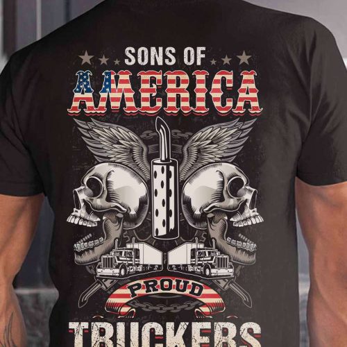 Sons of America Proud Truckers   Black    T-Shirt, Best Gift For Men And Women