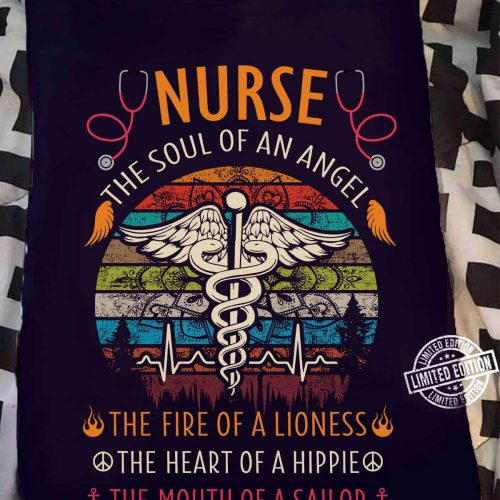 Nurse The Soul of an Angel   Navy Blue    T-Shirt, Best Gift For Men And Women