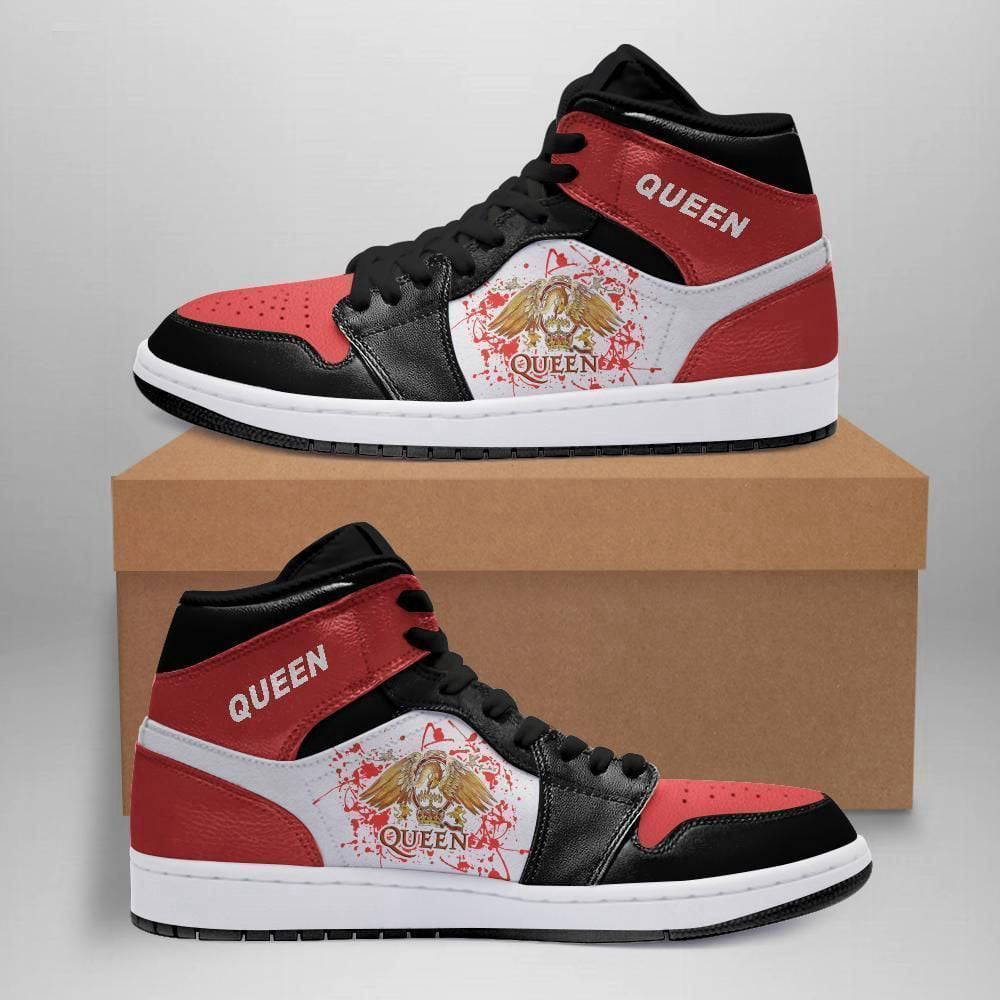 Queen Rock Band Air Jordan Sneakers Black Green Team Custom Design Shoes Sport Eachstep Gift For Fans