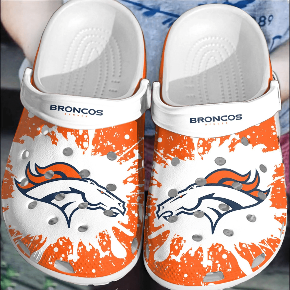 NFL Denver Broncos Football Crocband Shoes Clogs Comfortable Crocs For Men Women