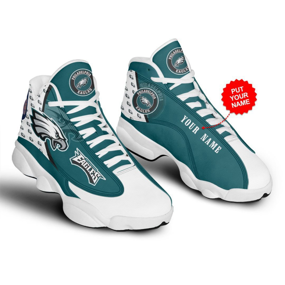 NFL Philadelphia Eagles Custom Name Air Jordan  13 Shoes, Best Gift For Men And Women