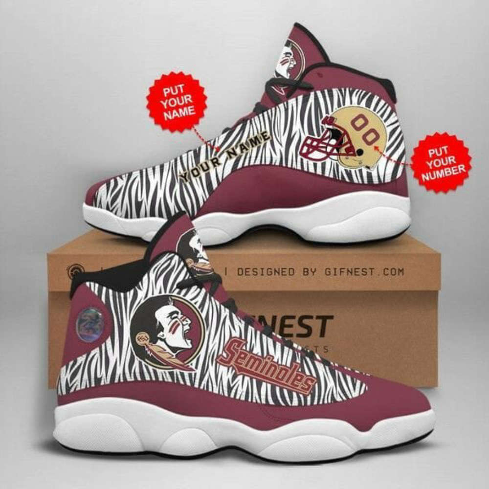 NCAA Florida State Seminoles Custom Name Number Garnet Air Jordan 13 Shoes, Best Gift For Men And Women