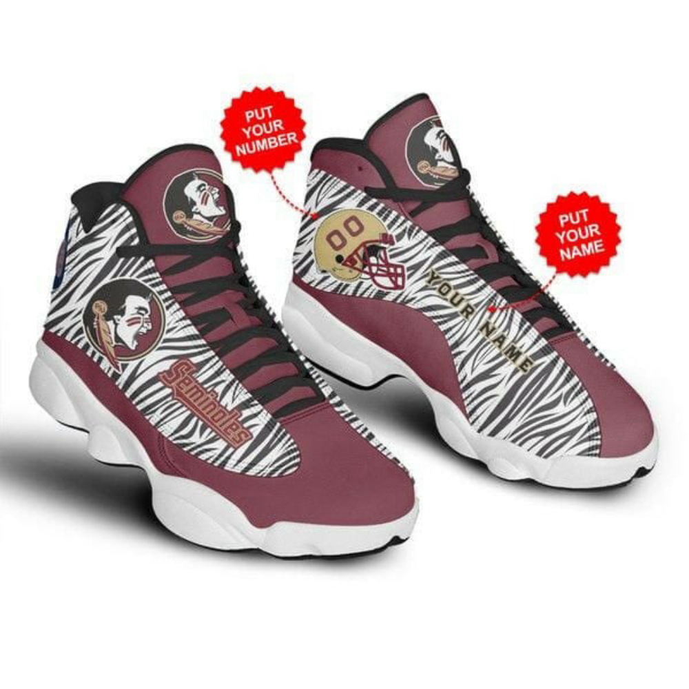 NCAA Florida State Seminoles Custom Name Number Garnet Air Jordan 13 Shoes, Best Gift For Men And Women