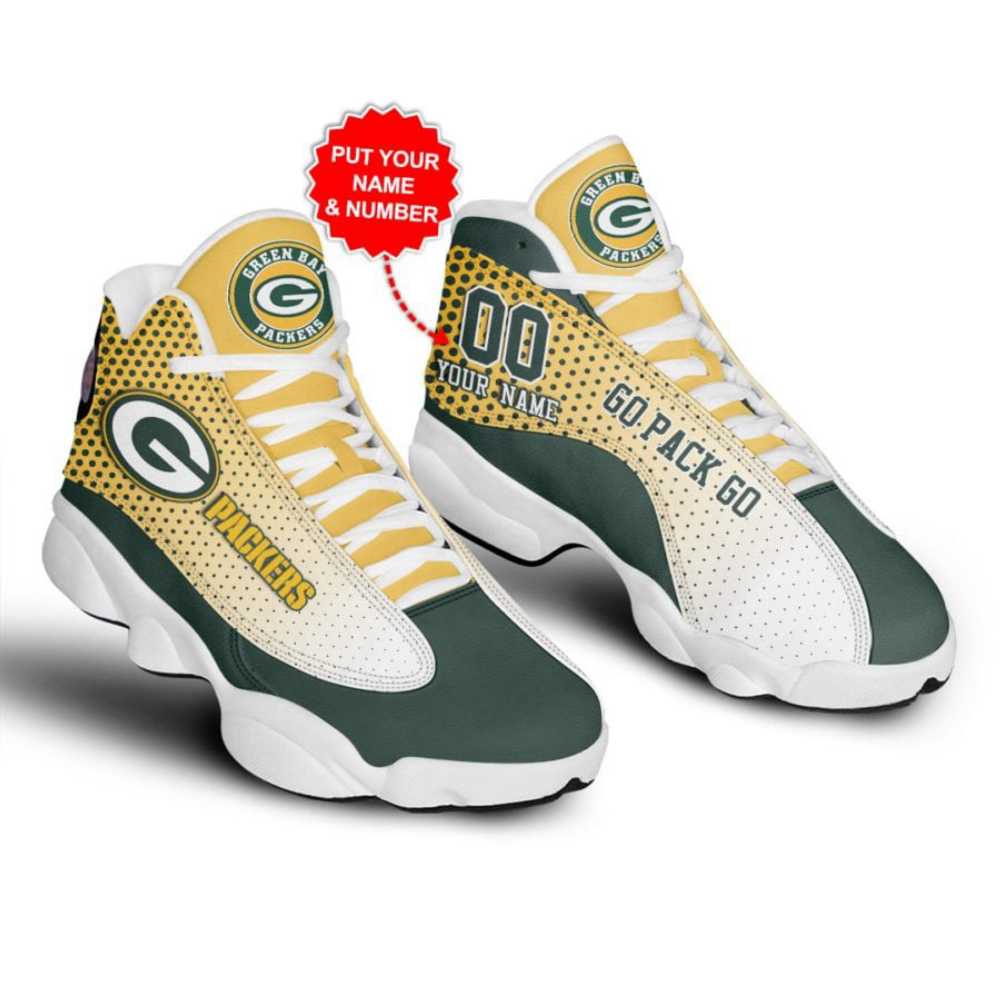 NFL Green Bay Packers Custom Name Air Jordan 13 Shoes, Best Gift For Men And Women V7