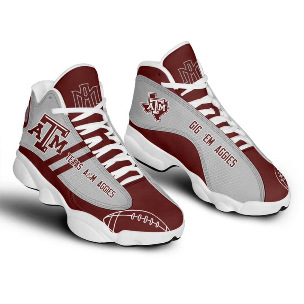 NCAA Texas A&M Aggies Maroon Grey Air Jordan 13 Shoes, Best Gift For Men And Women