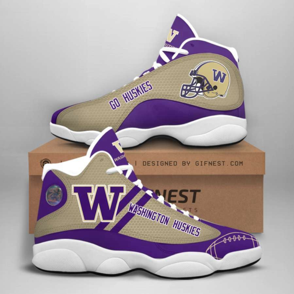 NCAA Washington Huskies Purple Gold Air Jordan 13 Shoes, Best Gift For Men And Women