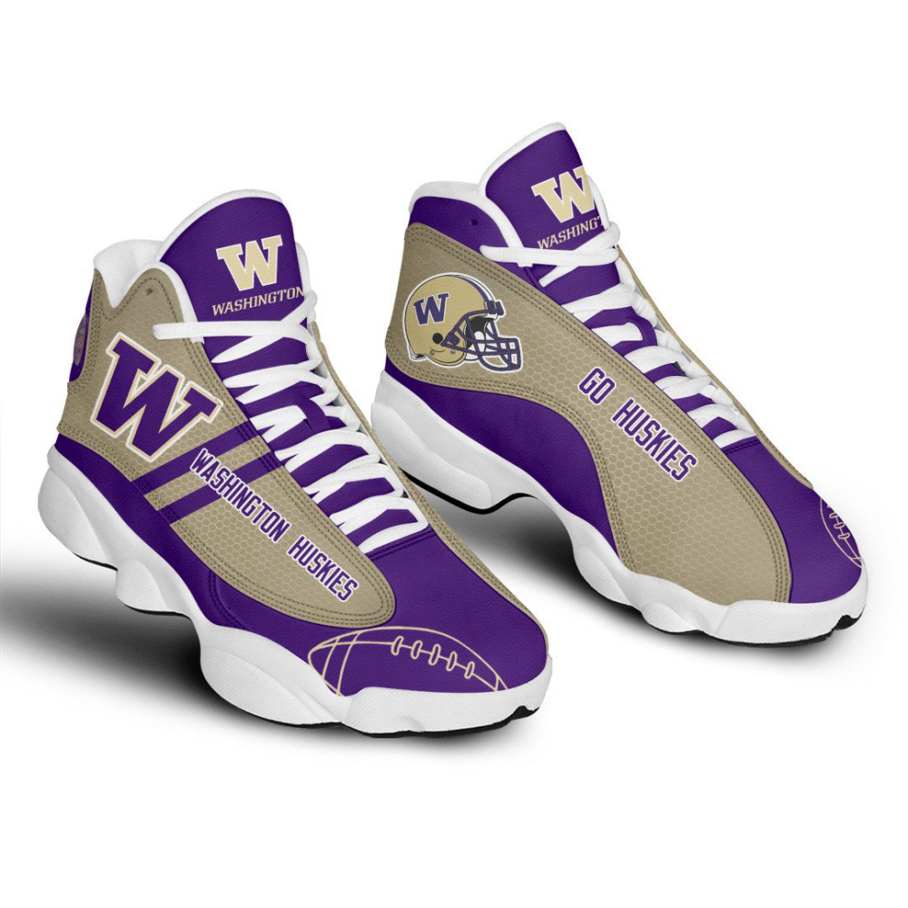 NCAA Washington Huskies Purple Gold Air Jordan 13 Shoes, Best Gift For Men And Women