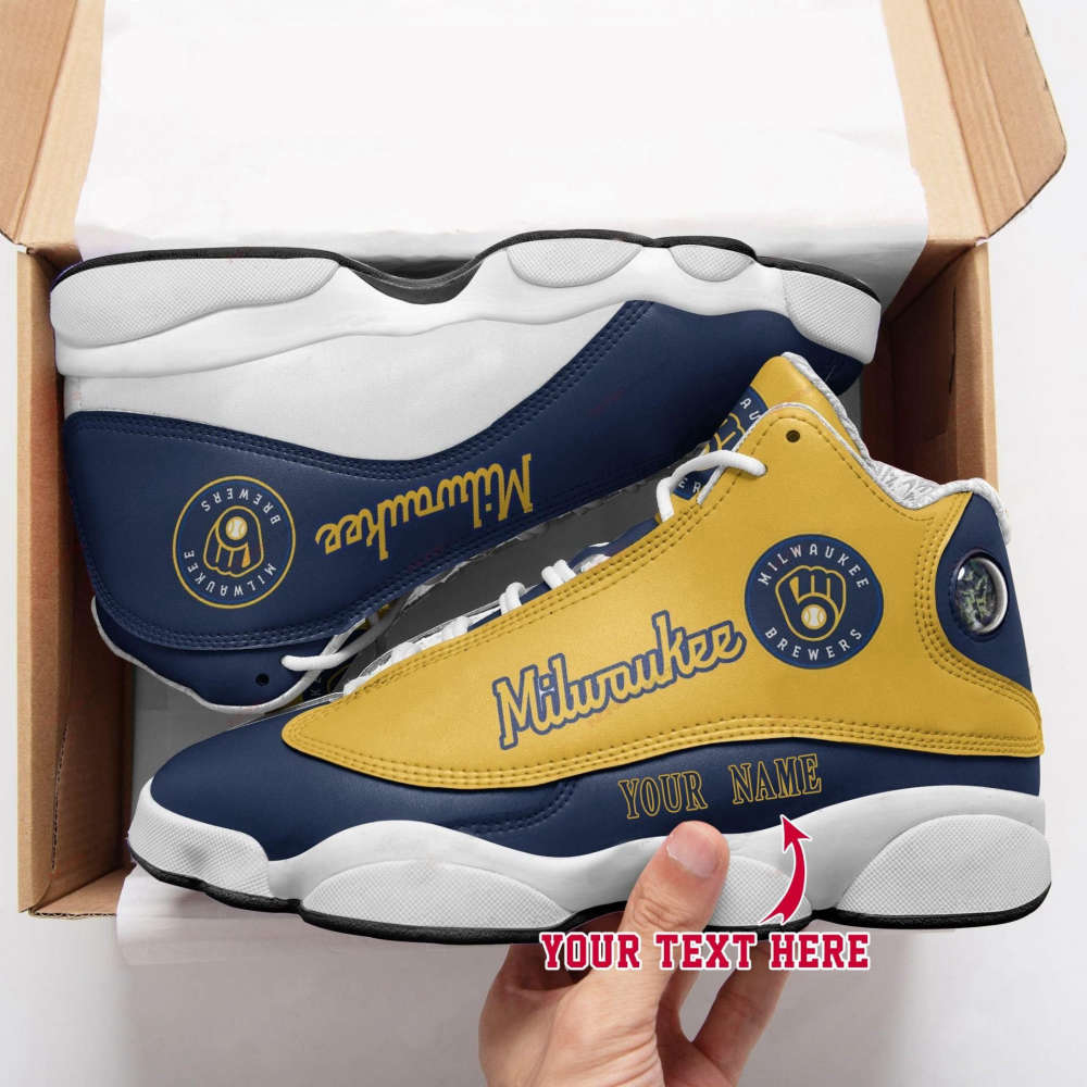 MLB Milwaukee Brewers Custom Name Air Jordan 13 Shoes, Best Gift For Men And Women V6