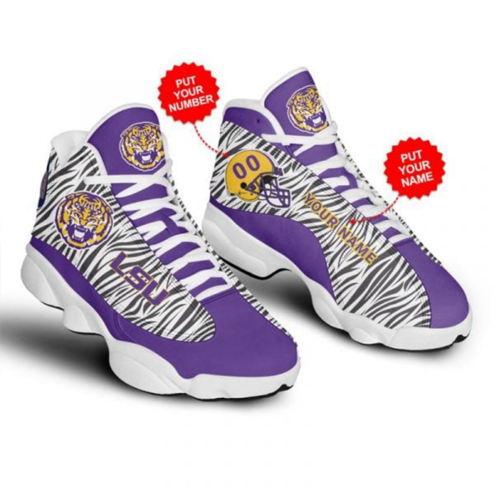 NFL Minnesota Vikings Custom Name Purple Yellow Air Jordan 13 Sneakers, For Men Women