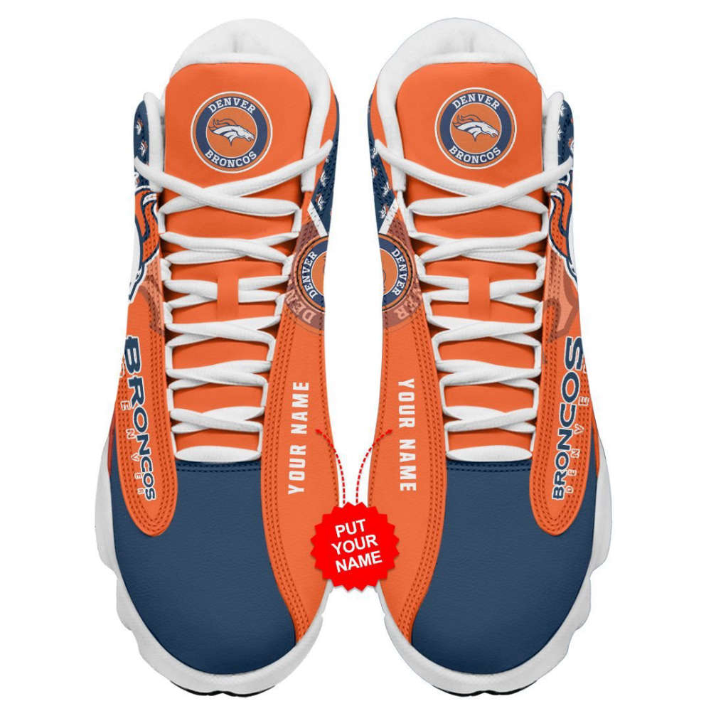 NFL Denver Broncos Custom Name Air Jordan 13 Sneakers, Gift For Men And Women