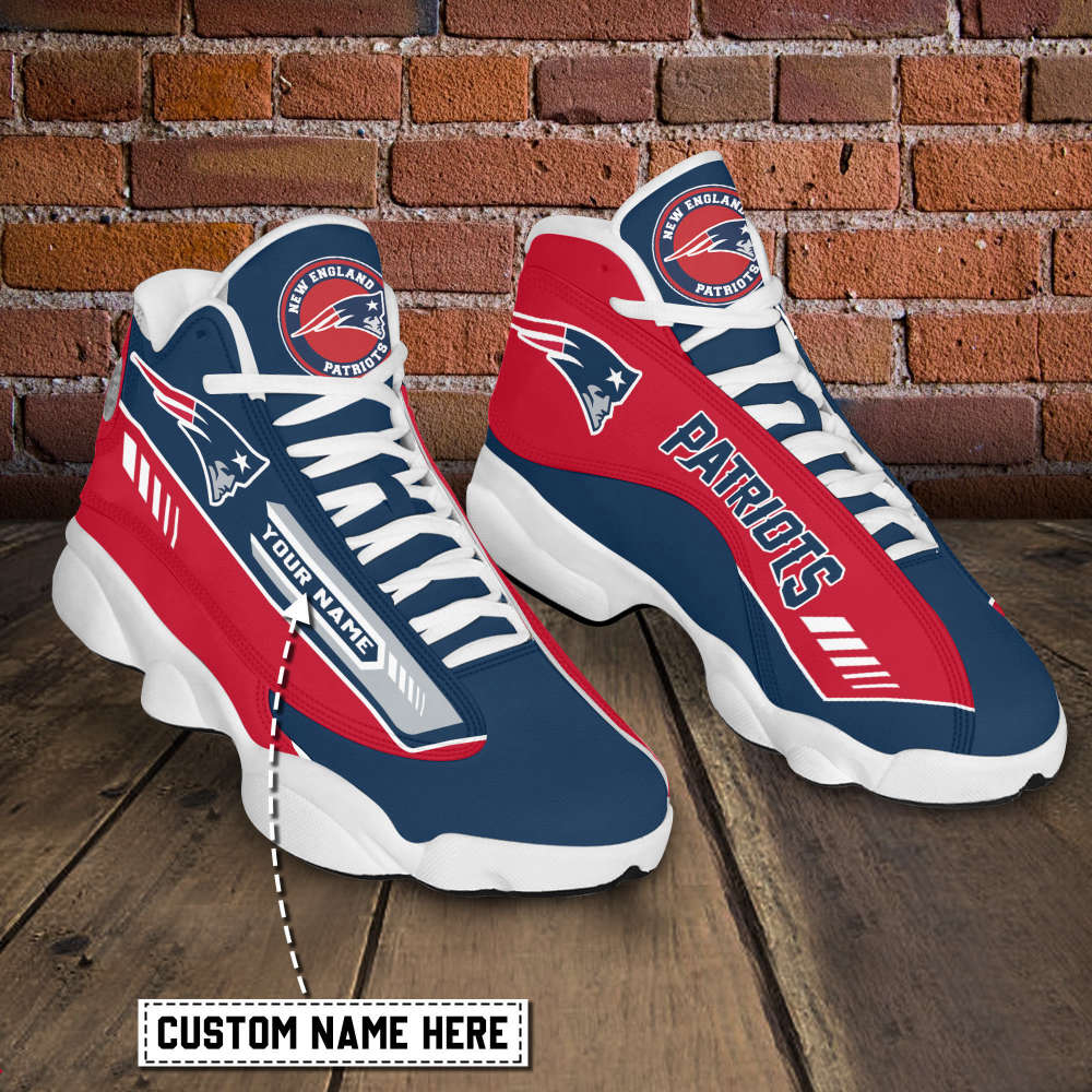 New England Patriots Custom Name Air Jordan 13 Sneakers, Gift For Men And Women
