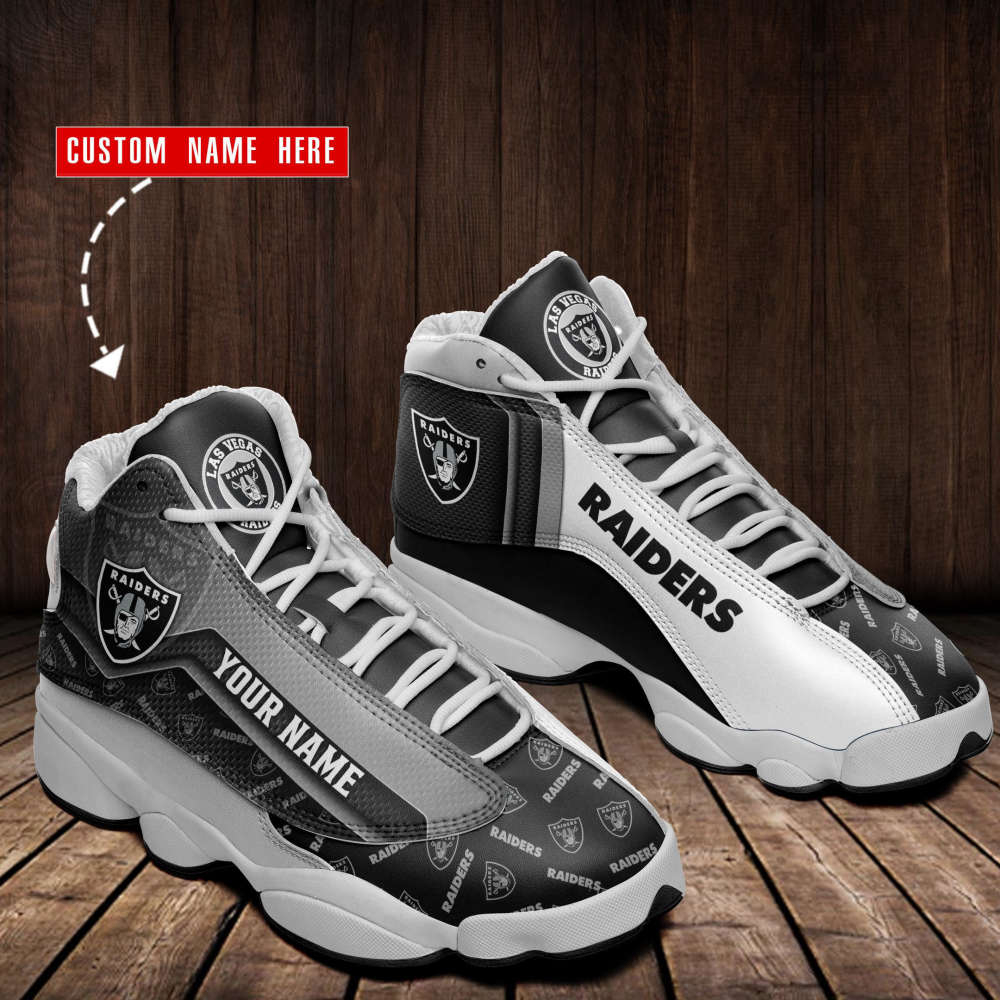 Las Vegas Raiders Custom Name Air Jordan 13 Sneakers, Best Gift For Men And Women