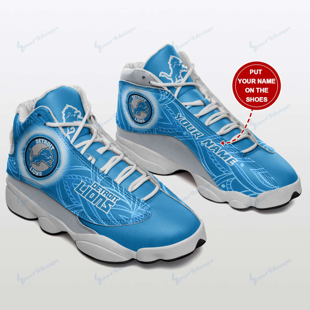 Detroit Lions Custom Name Air Jordan 13 Sneakers, Gift For Men And Women