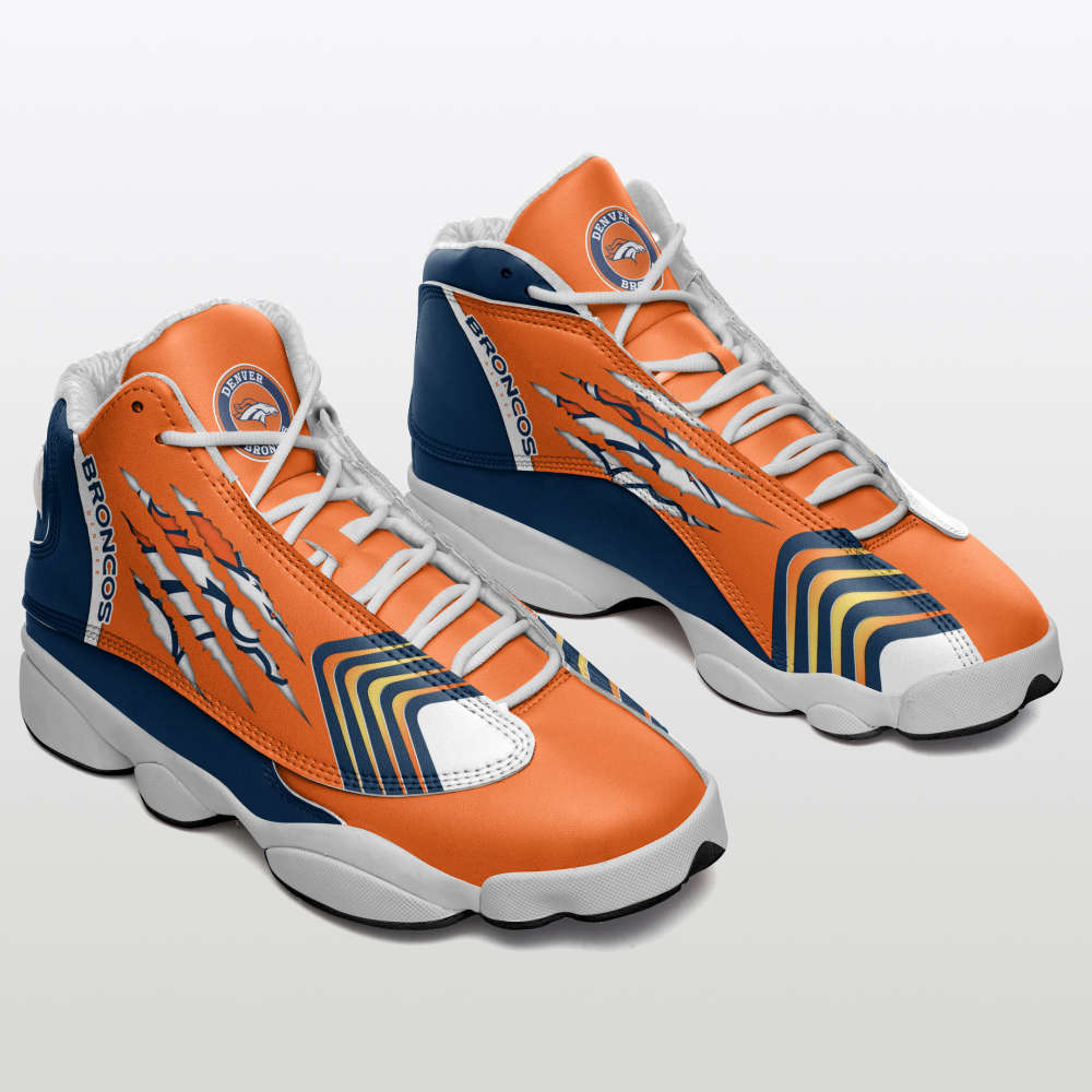 Denver Broncos Air Jordan 13 Sneakers. Best Gift For Men And Women