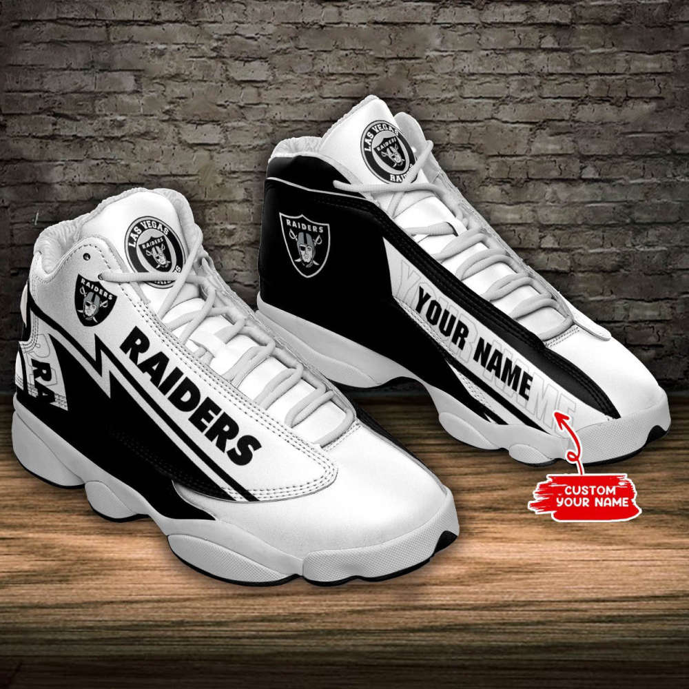 Las Vegas Raiders Custom Name Air Jordan 13 Sneakers. Best Gift For Men And Women