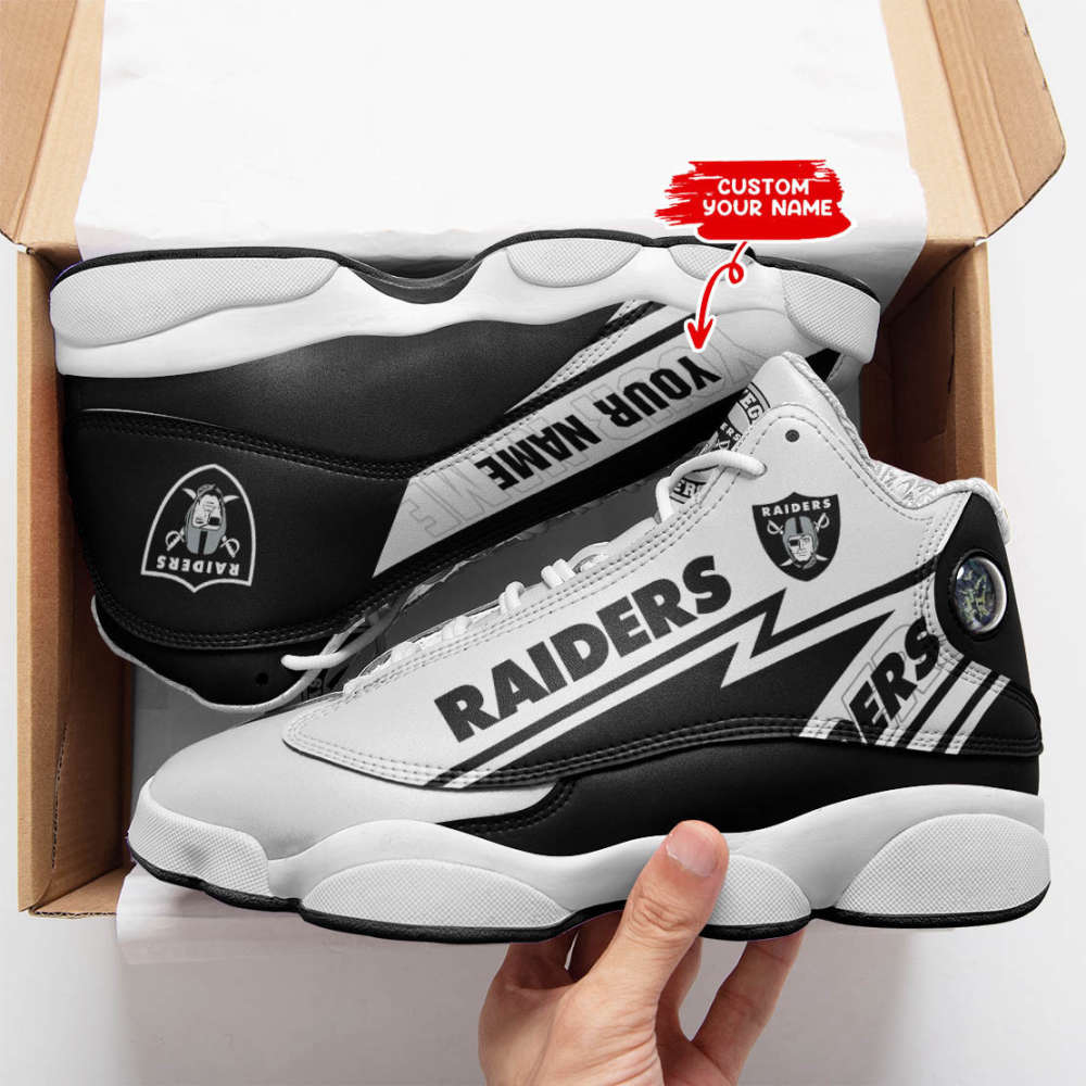 Las Vegas Raiders Custom Name Air Jordan 13 Sneakers. Best Gift For Men And Women