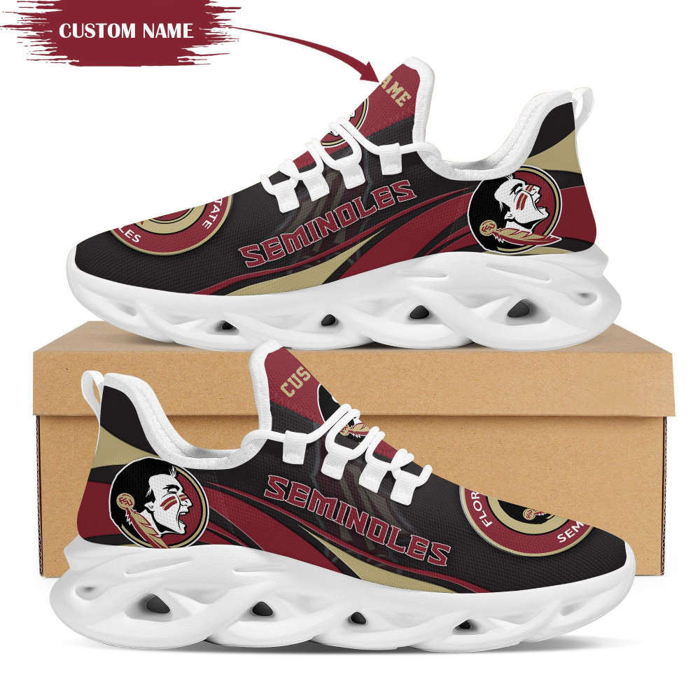 Personalized Name Florida State Seminoles Mascot Max Soul Sneakers Running Sports Shoes For Men Women