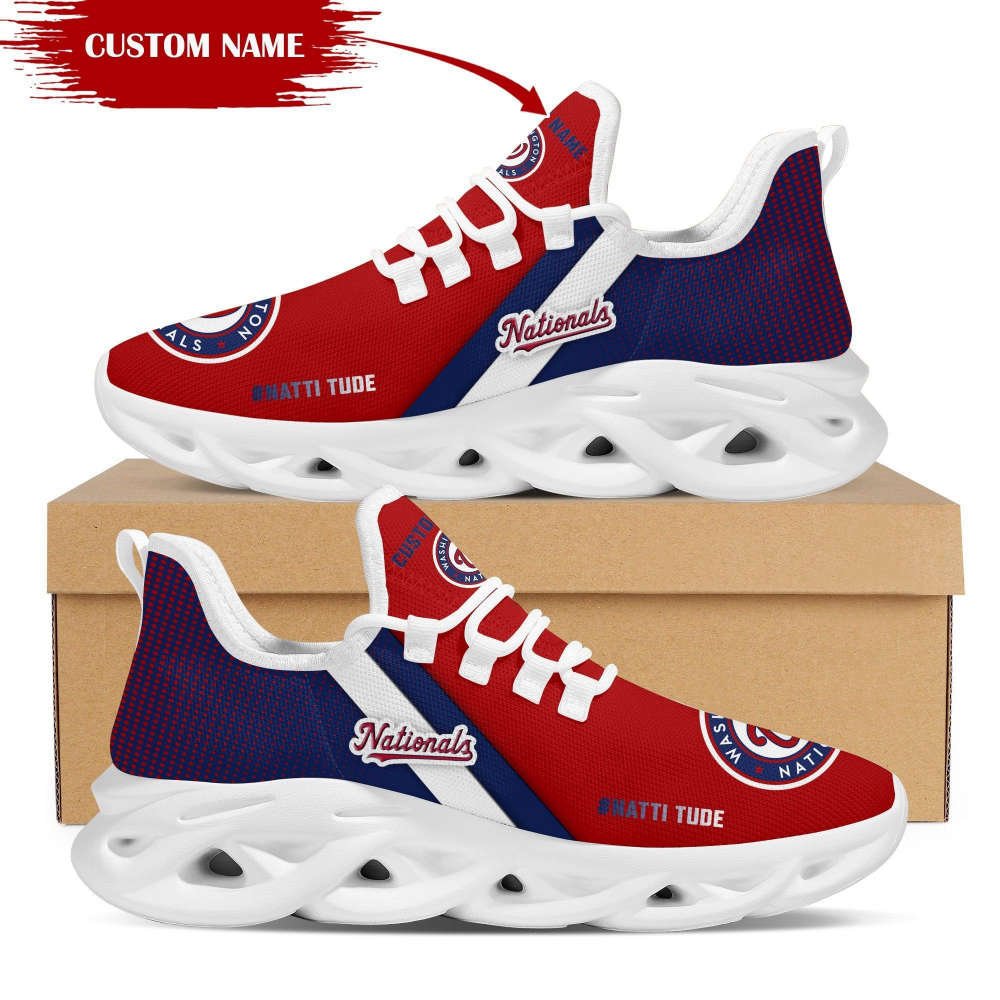 Personalized Name Washington Nationals Max Soul Sneakers Running Sports Shoes For Men Women