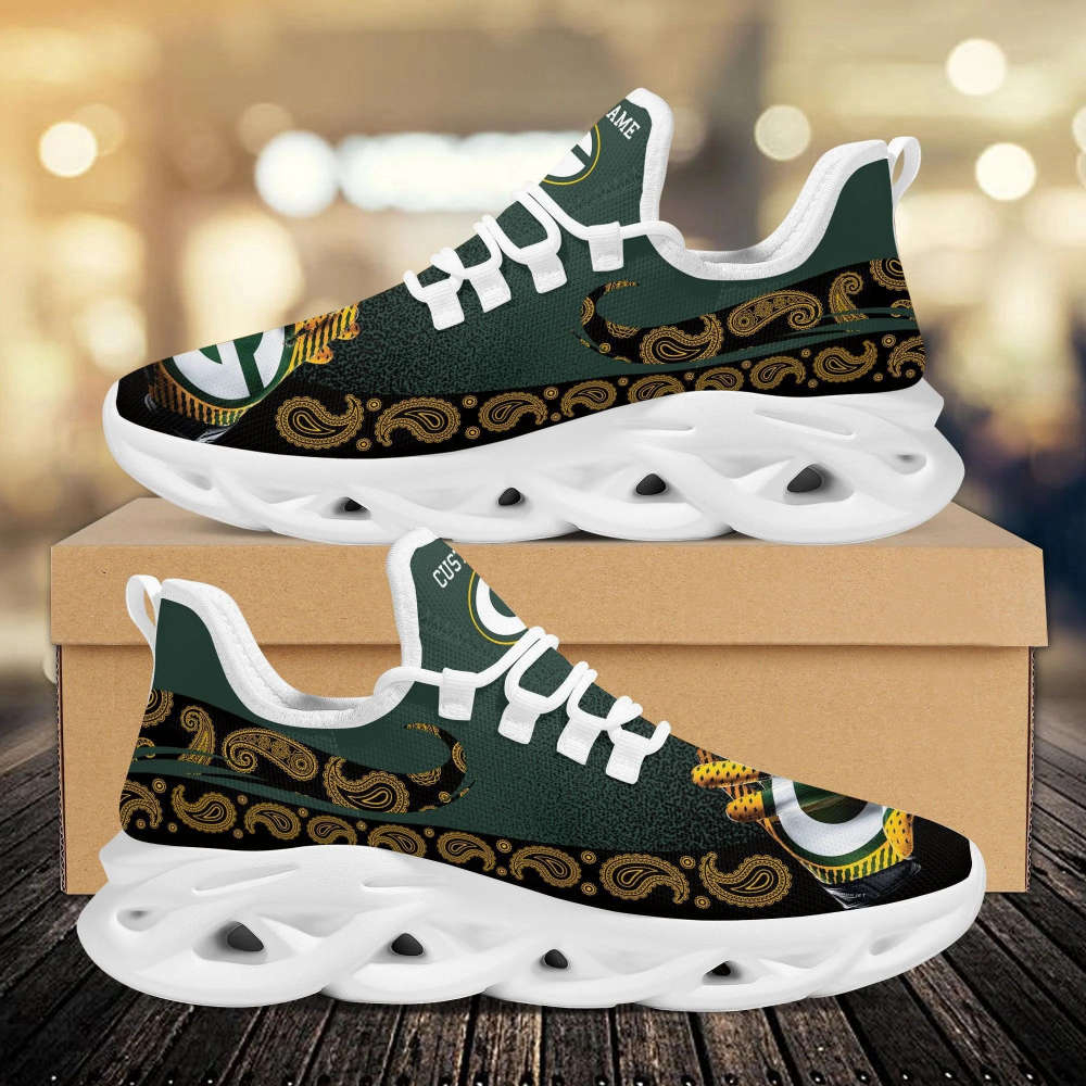 Green Bay Packers Custom Name Sport Max Soul Sneaker Shoes For Fans