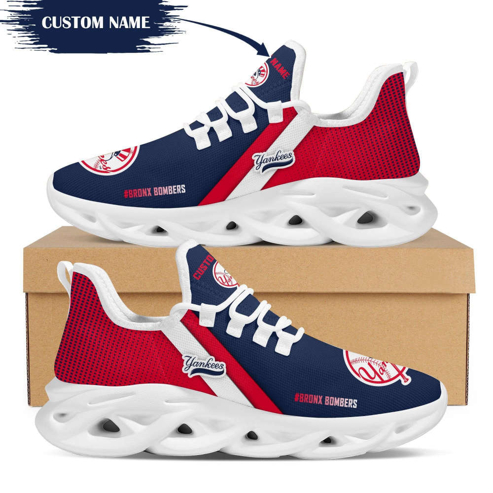 Personalized Name New York Yankees Max Soul Sneakers Running Sports Shoes For Men Women