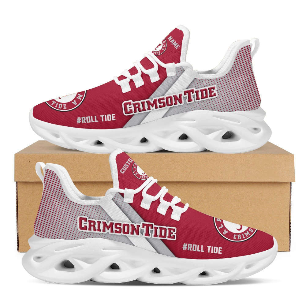 Personalized Name Alabama Crimson Tide Max Soul Sneakers Running Sports Shoes For Men Women