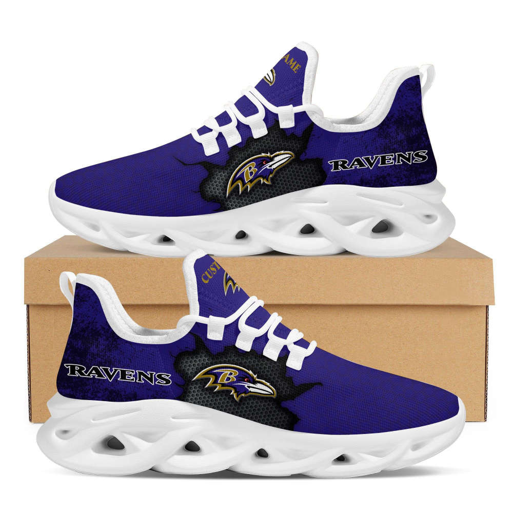 Baltimore Ravens Cracked Max Soul Clunky Sneaker  Personalized Shoes For Men Women