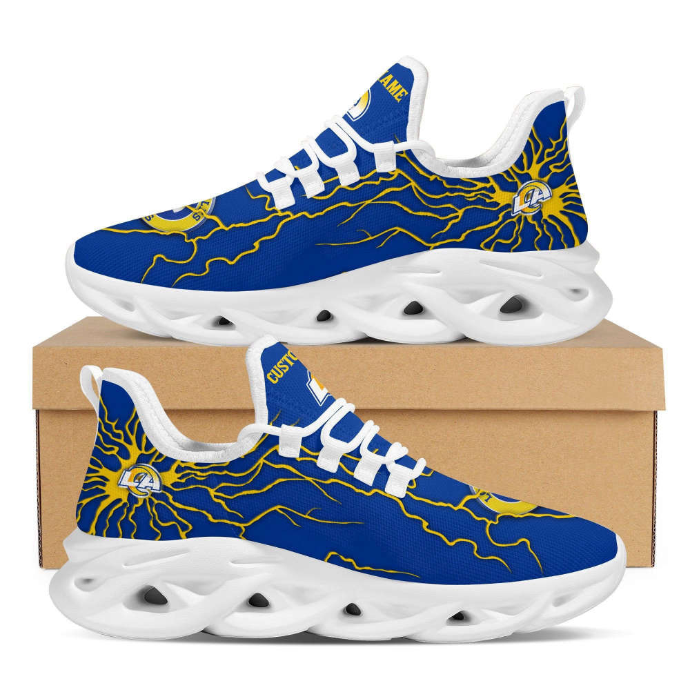 Los Angeles Rams Custom Name Stylish Graffiti Personality Max Soul Shoes  Personalized Shoes For Men Women