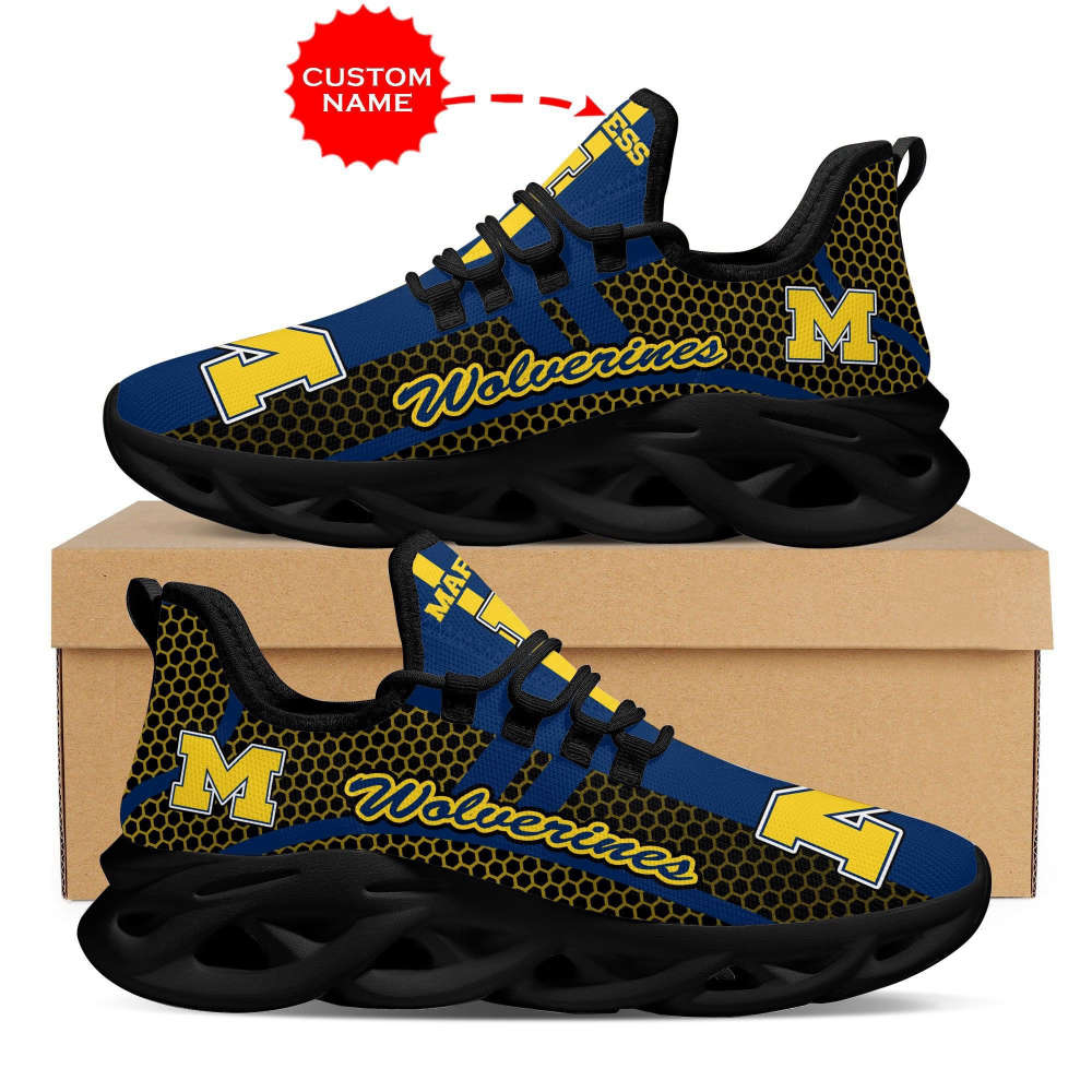 Personalized Name Michigan Wolverines Shoes Max Soul Luxury Ncaa1 For Men Women