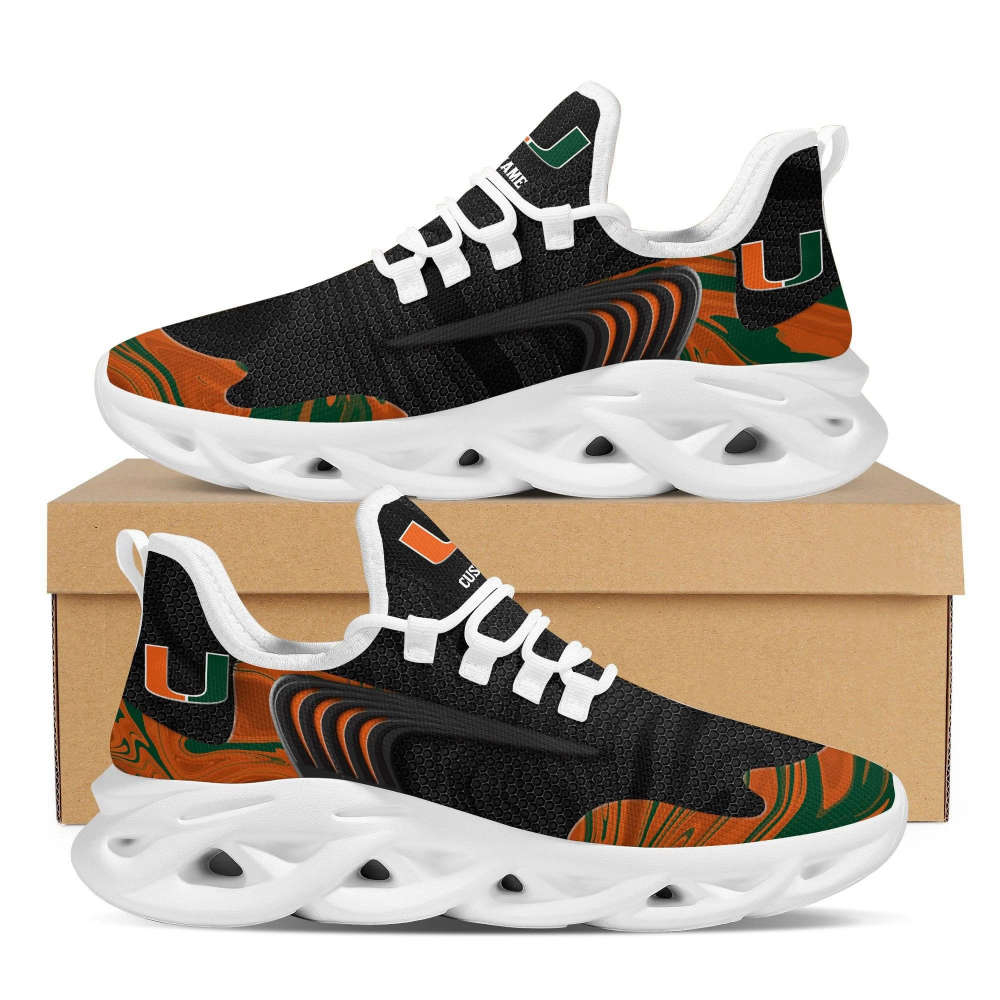 Miami Hurricanes Team Custom Personalized With Name Max Soul Shoes For Men Women