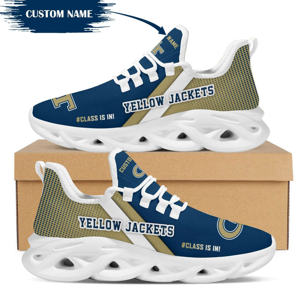 Personalized Name Georgia Tech Yellow Jackets Max Soul Shoes For Men Women