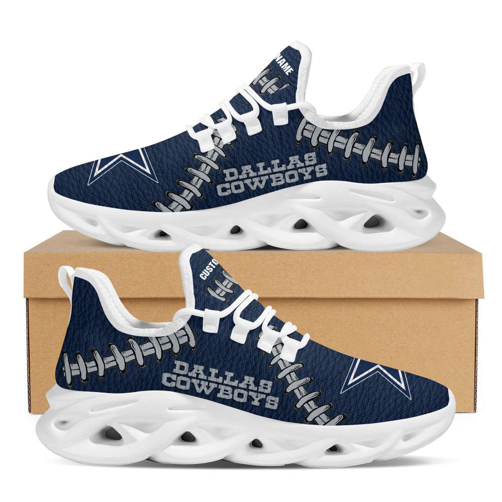 Personalized Name Dallas Cowboysfootball Leather Surface Design Trending Max Soul Shoes For Men