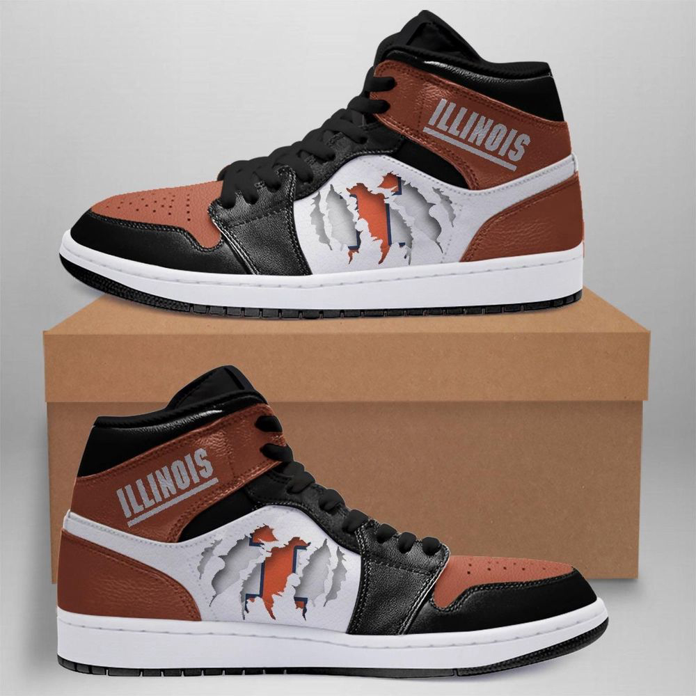 Illinois Fighting Illini Ncaa Air Jordan Shoes Sport Sneakers,  For Men And Women