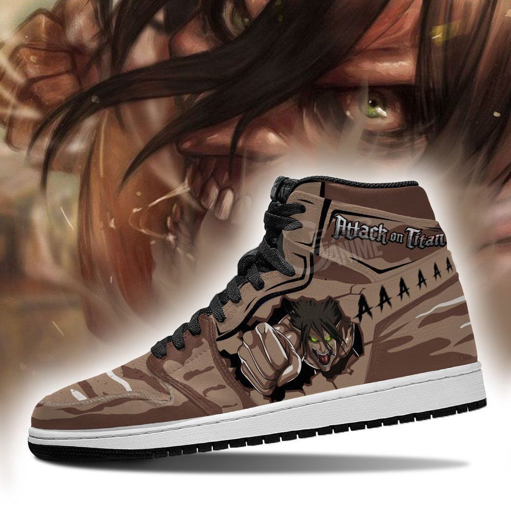 Eren Titan Costume Attack On Titan Anime Air Jordan Shoes Sport Sneakers, Best Gift For Men And Women