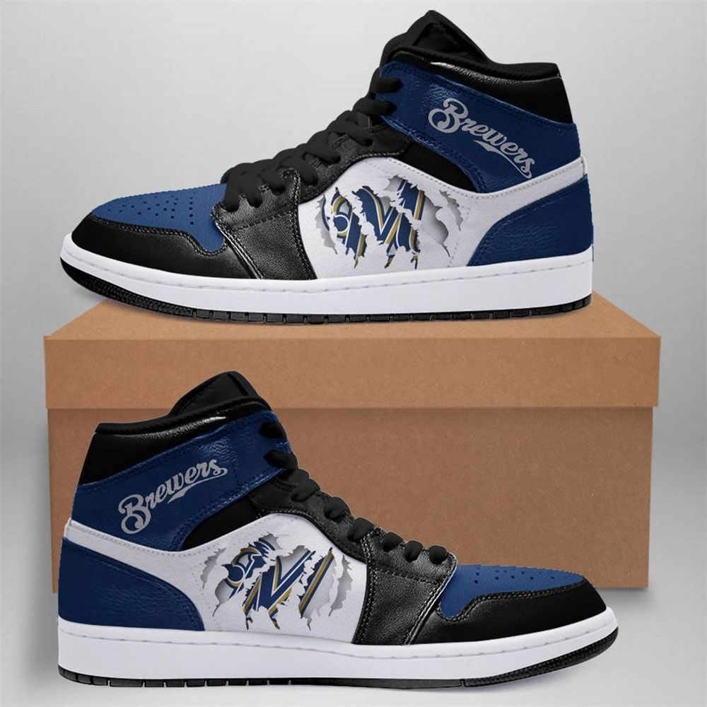 Milwaukee Brewers Mlb Air Jordan Outdoor Shoes Sport Sneakers, Best Gift For Men And Women