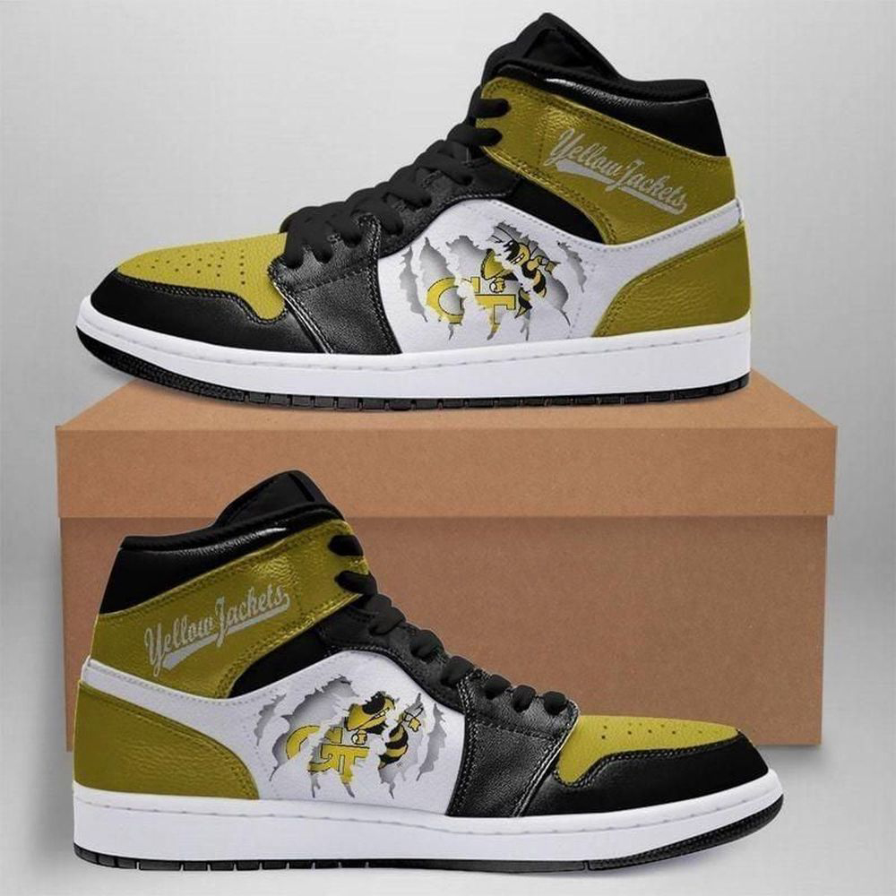 Ga Tech Yellow Jackets 2-Ncaa Air Jordan Shoes Sport Sneakers, Best Gift For Men And Women