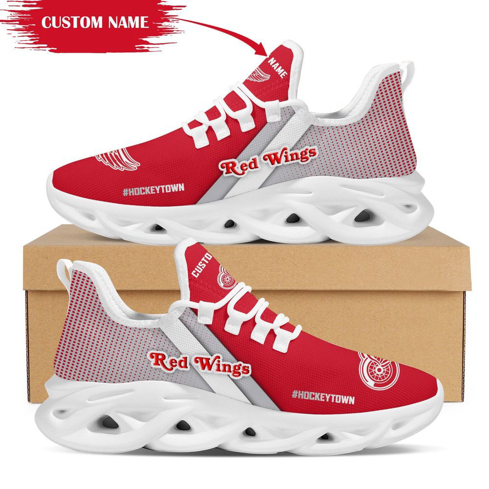 Personalized Name Detroit Red Wings Max Soul Sneakers Running Sports Shoes For Men Women