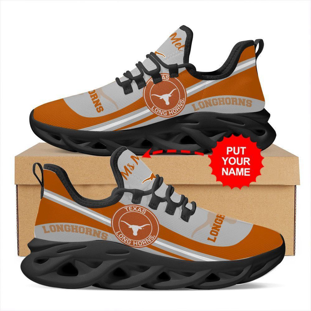 Personalized Name Texas Longhorns Max Soul Sneakers Running Sports Shoes For Men Women