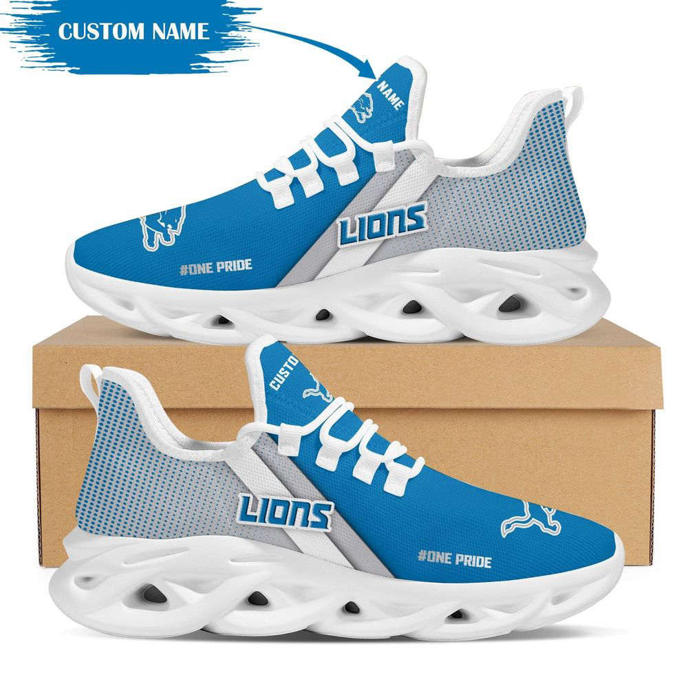 Personalized Name Detroit Lions Max Soul Sneakers Running Sports Shoes For Men Women