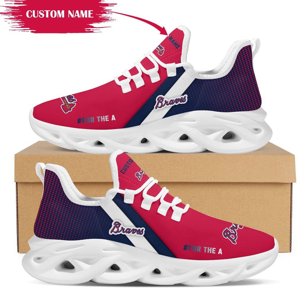 Personalized Name Atlanta Braves Max Soul Sneakers Running Sports Shoes For Men Women