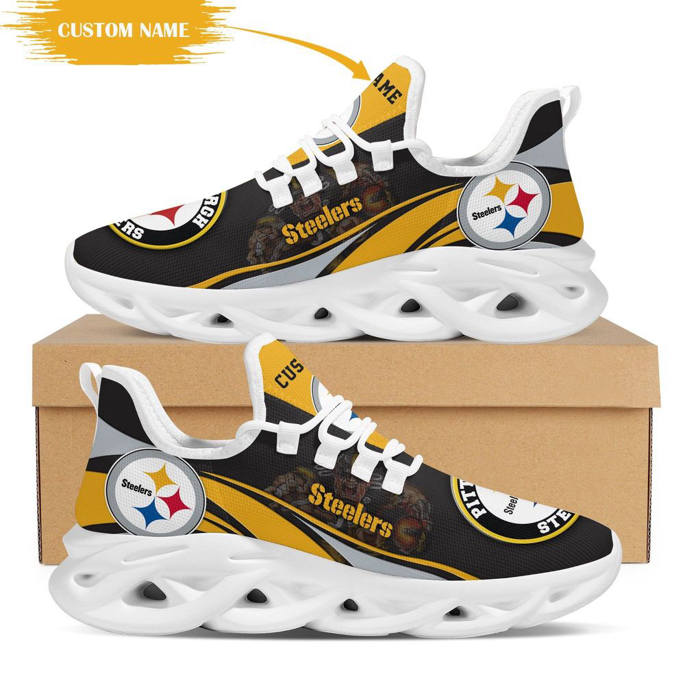 Pittsburgh Steelers Mascot Custom Name Personalized Max Soul Sneakers Shoes For Men