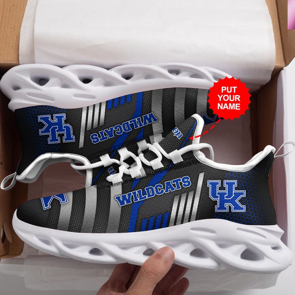Kentucky Wildcats Logo Stripe Pattern Custom Name 3D Max Soul Sneaker Shoes  Personalized Shoes For Men Women