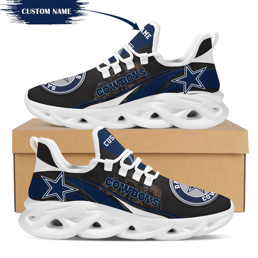 Dallas Cowboys Mascot Custom Name Max Soul Clunky Sneaker  Personalized Shoes For Men Women