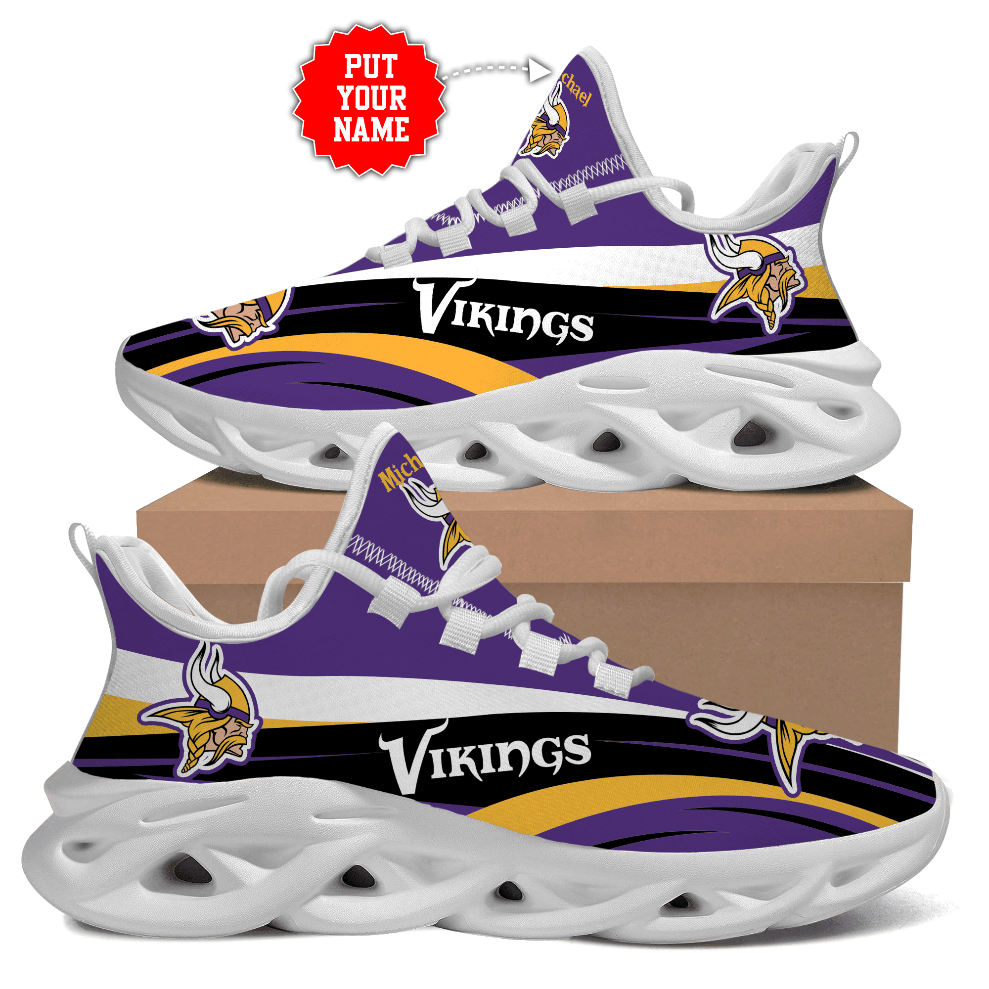 Minnesota Vikings Max Soul Shoes Luxury Custom Name 02  Personalized Shoes For Men Women