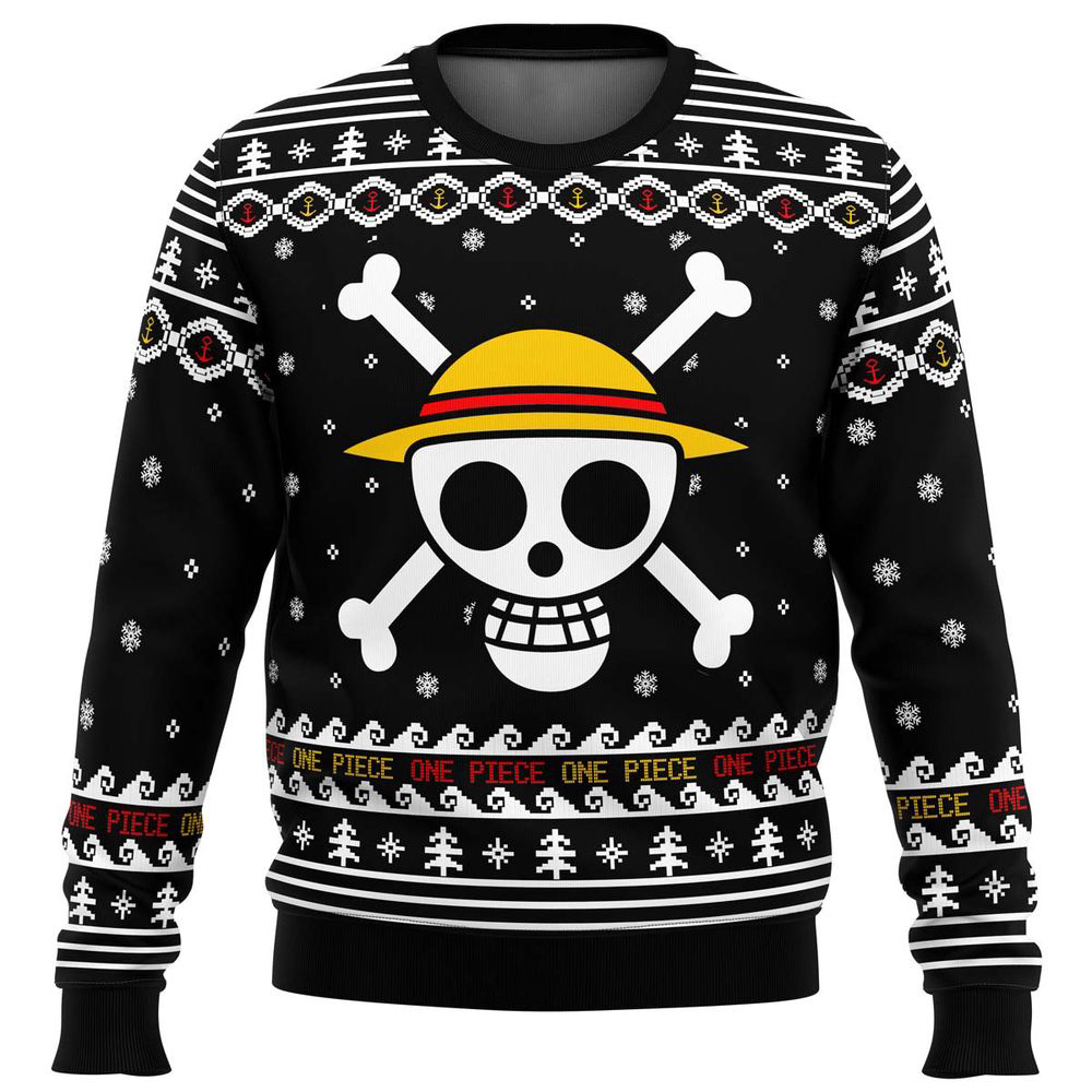 One Piece Straw Hat Pirates Christmas Ugly Christmas Sweater, Gift For Men And Women