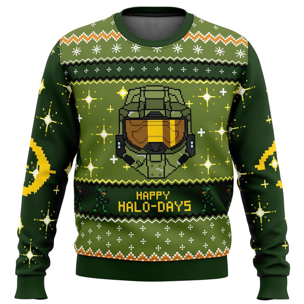 Happy Halo-Days Halo Ugly Christmas Sweater, Gift For Men And Women