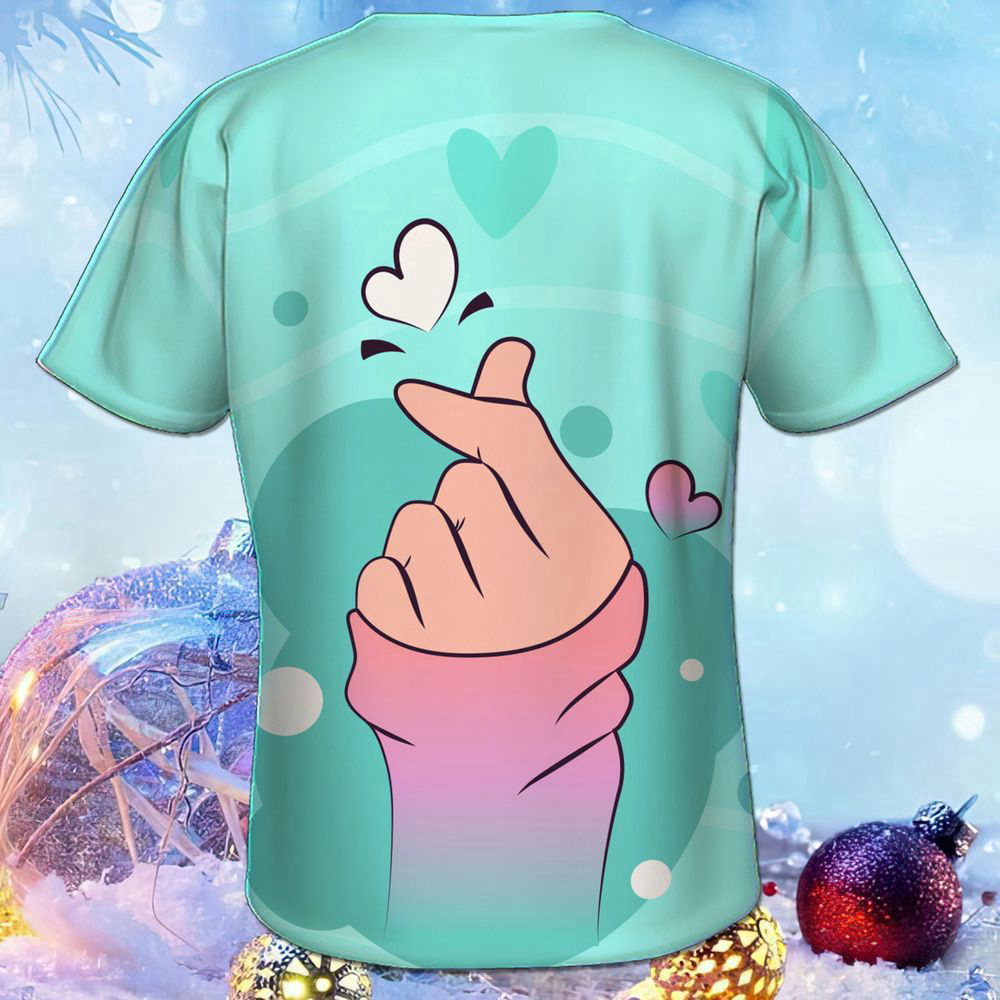 3D T-Shirt Printed Fashion Finger Men Heart 3D Shirt