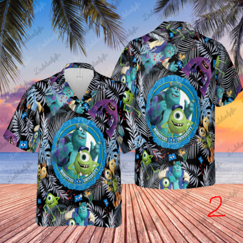 Monster Inc Summer Hawaiian Shirt,Funny Cartoon Shirt, Gift For Men Women